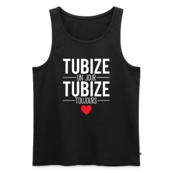 Tubize un jour tubize toujours ville belgique - Débardeur bio Premium Homme - noir - Devant - Michal (187cm)