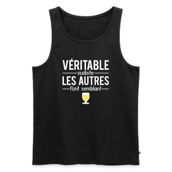 Véritable sudiste les autres font semblant pastis - Débardeur bio Premium Homme - noir - Devant - Michal (187cm)
