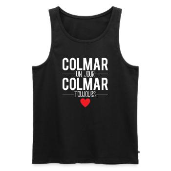 Colmar un jour colmar toujours ville france - Débardeur bio Premium Homme - noir - Devant - Michal (187cm)