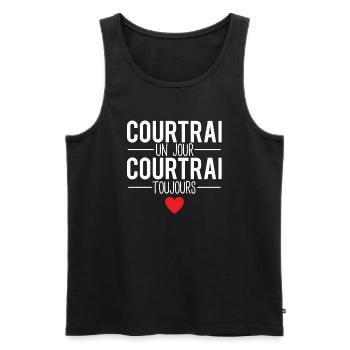 Courtrai un jour courtrai toujours ville belgique - Débardeur bio Premium Homme - noir - Devant - Michal (187cm)