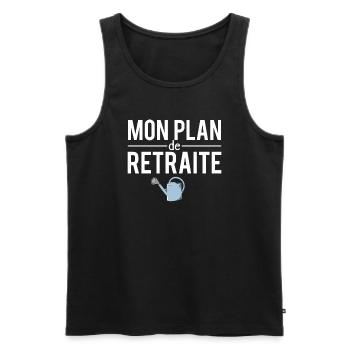 Mon plan de retraite meilleur jardinier humour - Débardeur bio Premium Homme - noir - Devant - Michal (187cm)