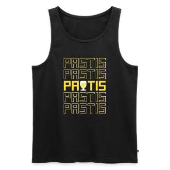 Idée cadeau amateur pastis humour - Débardeur bio Premium Homme - noir - Devant - Michal (187cm)