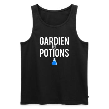 Gardien des potions blague chimiste humour - Débardeur bio Premium Homme - noir - Devant - Michal (187cm)