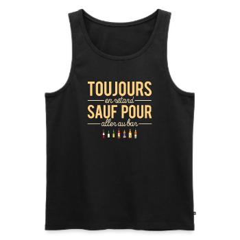 Toujours en retard sauf pour aller au bar - Débardeur bio Premium Homme - noir - Devant - Michal (187cm)