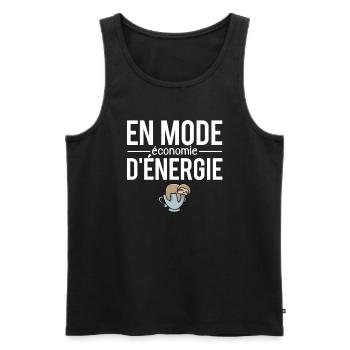 En mode économie d'énergie paresseux flemmard - Débardeur bio Premium Homme - noir - Devant - Michal (187cm)