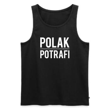 Polak potrafi polonais humour - Débardeur bio Premium Homme - noir - Devant - Michal (187cm)
