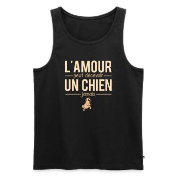 L'amour peut décevoir un chien jamais chien humour - Débardeur bio Premium Homme - noir - Devant - Michal (187cm)