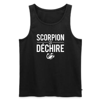 Scorpion qui déchire signe astrologique horoscope - Débardeur bio Premium Homme - noir - Devant - Michal (187cm)