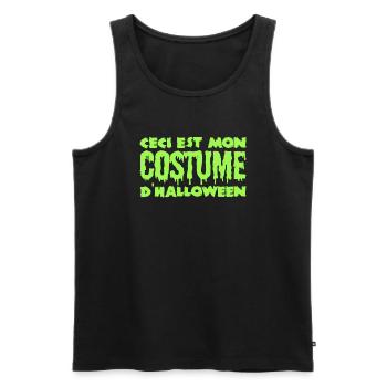 Ceci est mon costume d'halloween déguisement drôle - Débardeur bio Premium Homme - noir - Devant - AI Model Male 178 light (178cm)