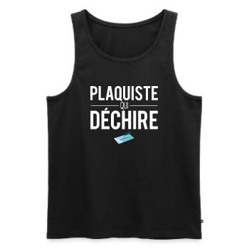 Plaquiste qui déchire blague métier humour - Débardeur bio Premium Homme - noir - Devant - Michal (187cm)