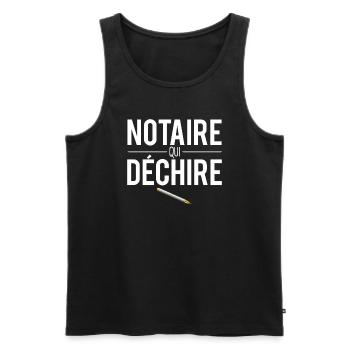 Notaire qui déchire cadeau meilleur notaire humour - Débardeur bio Premium Homme - noir - Devant - Michal (187cm)