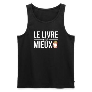 Le livre était mieux lecture film cinéma - Débardeur bio Premium Homme - noir - Devant - Michal (187cm)