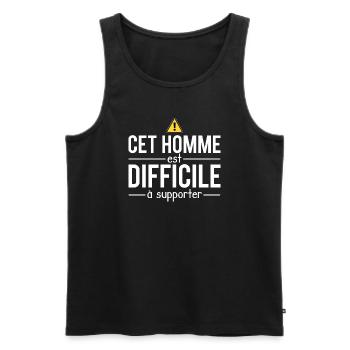 Cet homme est difficile à supporter grincheux - Débardeur bio Premium Homme - noir - Devant - Michal (187cm)