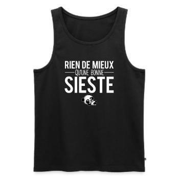 Rien de mieux qu'une bonne sieste flemme humour - Débardeur bio Premium Homme - noir - Devant - Michal (187cm)