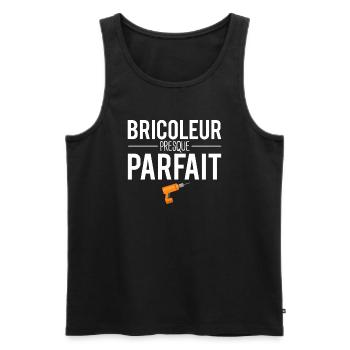 Bricoleur presque parfait cadeau papa bricoleur - Débardeur bio Premium Homme - noir - Devant - Michal (187cm)