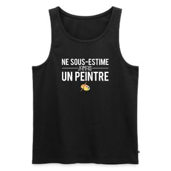 Ne sous estime jamais un peintre humour - Débardeur bio Premium Homme - noir - Devant - Michal (187cm)