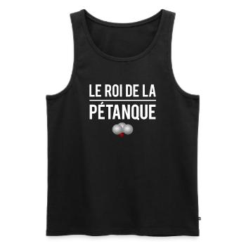 Le roi de la pétanque bouliste humour - Débardeur bio Premium Homme - noir - Devant - Michal (187cm)