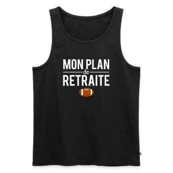 Mon plan de retraite supporter rugby humour - Débardeur bio Premium Homme - noir - Devant - Michal (187cm)