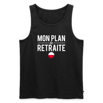 Mon plan de retraite pologne polonais humour - Débardeur bio Premium Homme - noir - Devant - Michal (187cm)