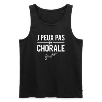 J'peux pas j'ai chorale musique chant solfège - Débardeur bio Premium Homme - noir - Devant - Michal (187cm)