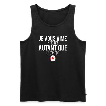 Je vous aime mais pas autant que le canada humour - Débardeur bio Premium Homme - noir - Devant - AI Model Male 178 light (178cm)