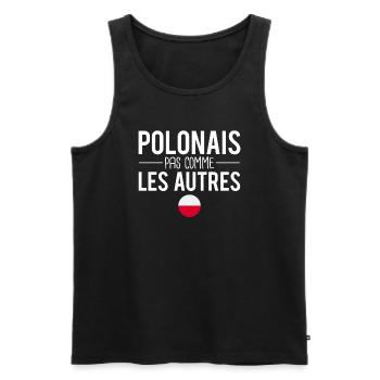 Polonais pas comme les autres pologne humour - Débardeur bio Premium Homme - noir - Devant - Michal (187cm)