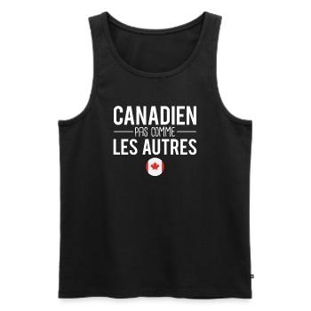 Canadien pas comme les autres canada humour - Débardeur bio Premium Homme - noir - Devant - AI Model Male 178 light (178cm)