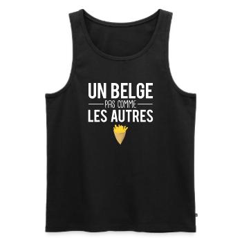 Un belge pas comme les autres belgique humour - Débardeur bio Premium Homme - noir - Devant - Michal (187cm)