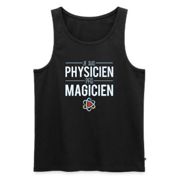 Je suis physicien pas magicien physique science - Débardeur bio Premium Homme - noir - Devant - AI Model Male 178 light (178cm)