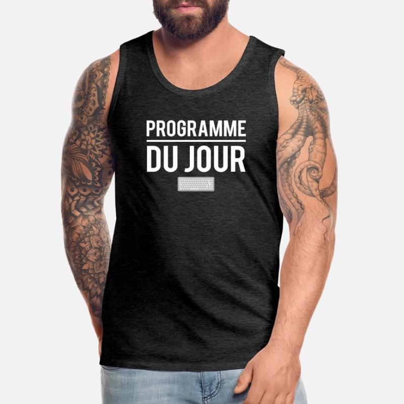 Programme du jour développeur codeur code humour Débardeur bio Premium Homme