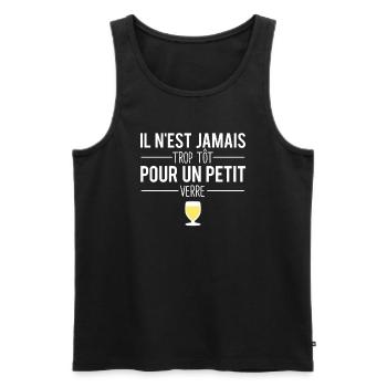 Il n'est jamais trop tôt pour un petit verre jaune - Débardeur bio Premium Homme - noir - Devant - Michal (187cm)
