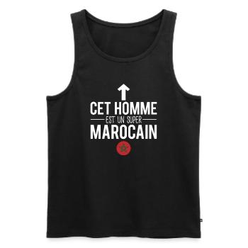 Cet homme est un super marocain maroc humour - Débardeur bio Premium Homme - noir - Devant - Michal (187cm)