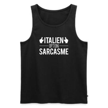 Cadeau italien option sarcasme italie humour - Débardeur bio Premium Homme - noir - Devant - Michal (187cm)