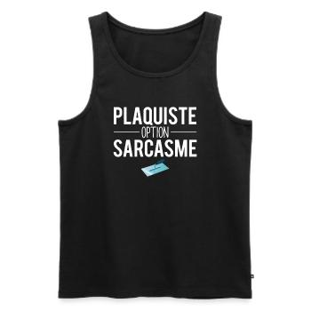 Cadeau plaquiste qui déchire métier humour - Débardeur bio Premium Homme - noir - Devant - Michal (187cm)