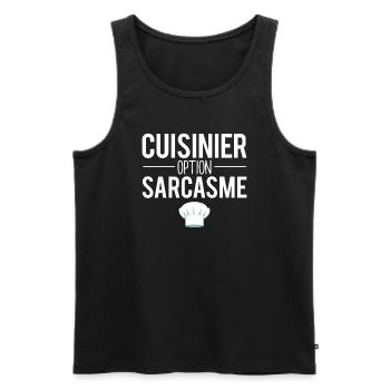 Cadeau cuisinier option sarcasme cuistot humour - Débardeur bio Premium Homme - noir - Devant - Michal (187cm)