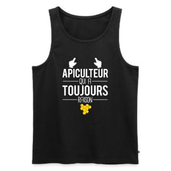 Apiculteur qui a toujours raison abeilles ruches - Débardeur bio Premium Homme - noir - Devant - Michal (187cm)