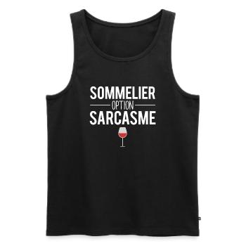Sommelier option sarcasme blague sommelier - Débardeur bio Premium Homme - noir - Devant - Michal (187cm)
