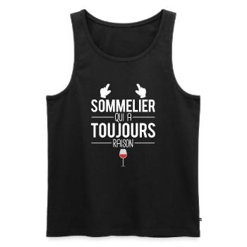 Sommelier qui a toujours raison métier vin humour - Débardeur bio Premium Homme - noir - Devant - Michal (187cm)