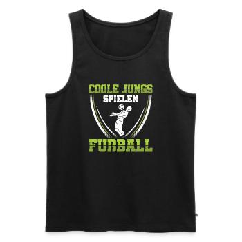 Coole Jungs Spielen Fußball Fußballer Geschenkidee - Männer Premium Bio Tank Top - Schwarz - Vorne - Michal (187cm)