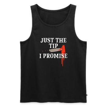 Halloween Männer Horror Just The Tip I Promise - Männer Premium Bio Tank Top - Schwarz - Vorne - Michal (187cm)