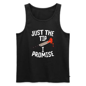 Halloween Männer Horror Just The Tip I Promise - Männer Premium Bio Tank Top - Schwarz - Vorne - Michal (187cm)