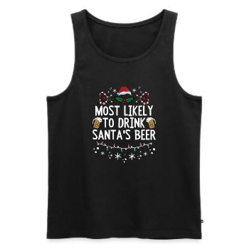 La bière de Noël la plus susceptible de boire la bière du Père Noël - Débardeur bio Premium Homme - noir - Devant - Michal (187cm)