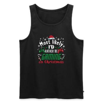 Weihnachten Noël Gamer Gaming à Noël - Débardeur bio Premium Homme - noir - Devant - Michal (187cm)