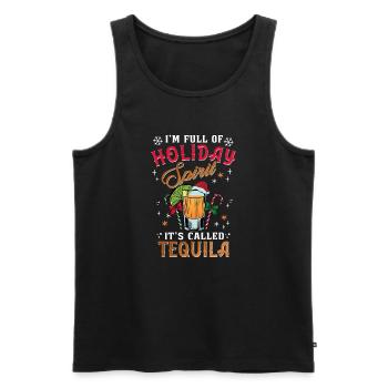 Noël, je suis plein de tequila des fêtes - Débardeur bio Premium Homme - noir - Devant - Michal (187cm)
