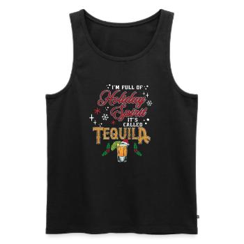 Noël, je suis plein de tequila des fêtes - Débardeur bio Premium Homme - noir - Devant - Michal (187cm)
