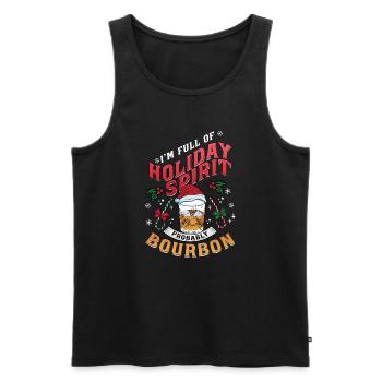 Weihnachten Männer Humor Holiday Spirit Bourbon - Männer Premium Bio Tank Top - Schwarz - Vorne - Michal (187cm)