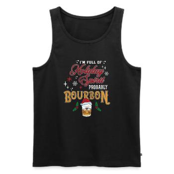 Christmas Men Humor Holiday Spirit Bourbon - Men's Premium Organic Tank Top - black - Front - Michal (187cm)