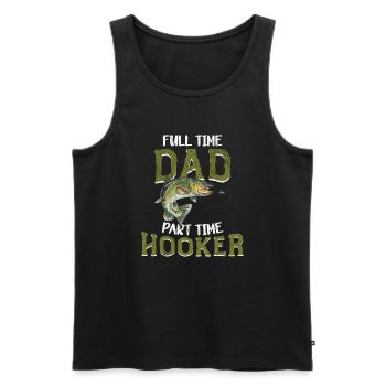 Pêcheur Papa Papa Pêche Pêche Dire Humour - Débardeur bio Premium Homme - noir - Devant - Michal (187cm)