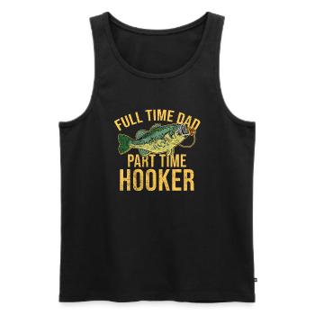 Angler Angeln Papa Vater Geschenkidee Humor Lustig - Männer Premium Bio Tank Top - Schwarz - Vorne - Michal (187cm)