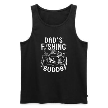 Pêcheur à la ligne Papa Fils Papa Compagnon De Pêche Papa - Débardeur bio Premium Homme - noir - Devant - AI Model Male 178 light (178cm)